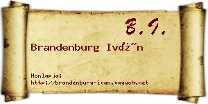 Brandenburg Iván névjegykártya